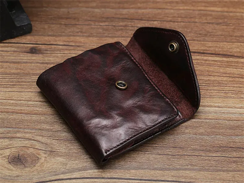 Vintage Cowhide Leather Mini Wallet