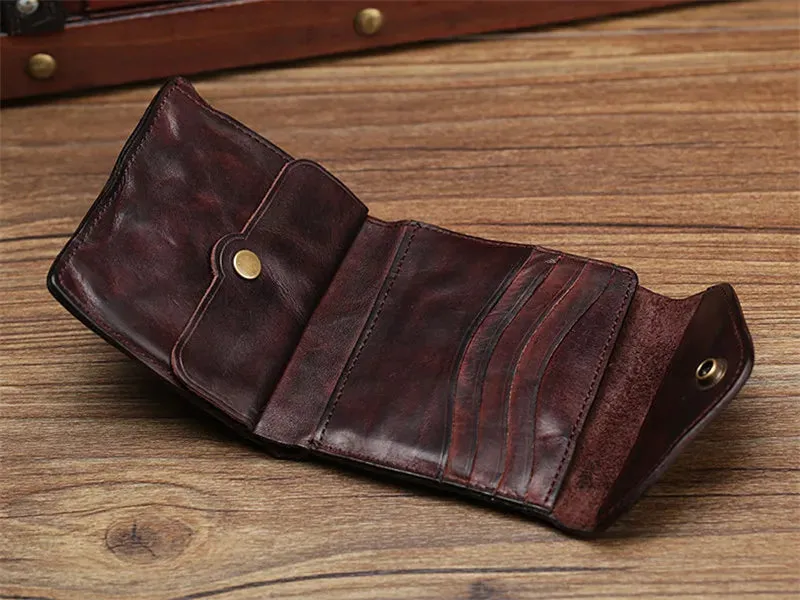 Vintage Cowhide Leather Mini Wallet