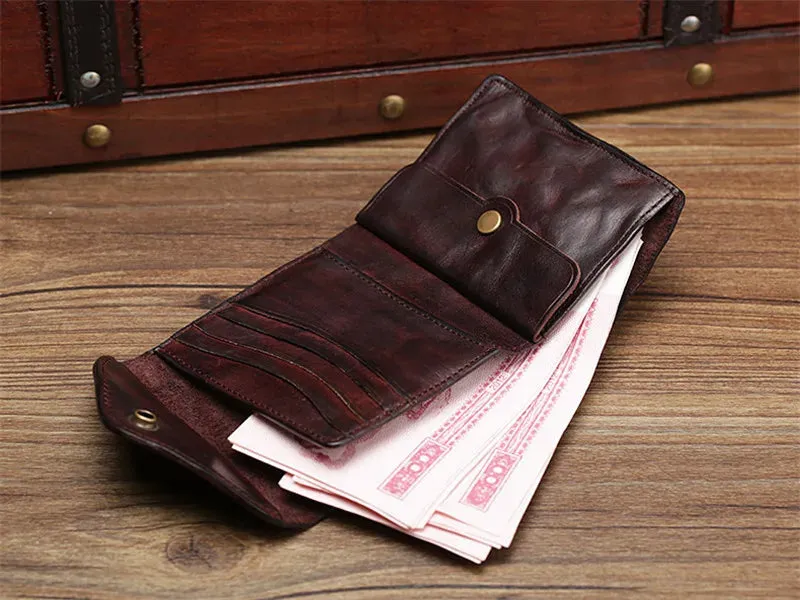 Vintage Cowhide Leather Mini Wallet