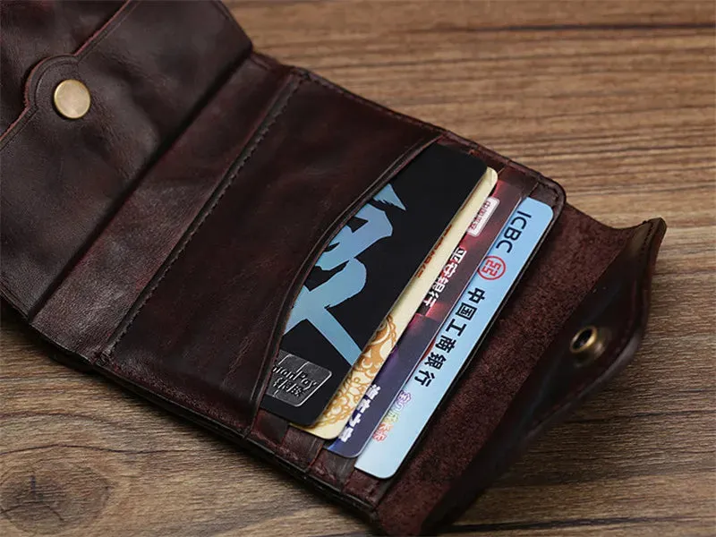 Vintage Cowhide Leather Mini Wallet