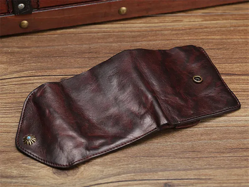 Vintage Cowhide Leather Mini Wallet