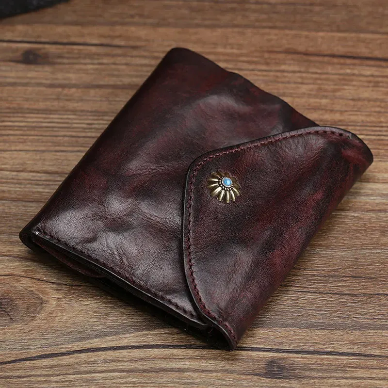 Vintage Cowhide Leather Mini Wallet