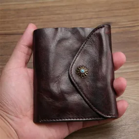 Vintage Cowhide Leather Mini Wallet