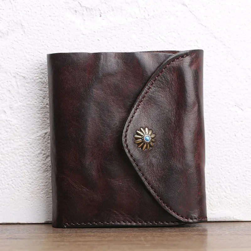 Vintage Cowhide Leather Mini Wallet