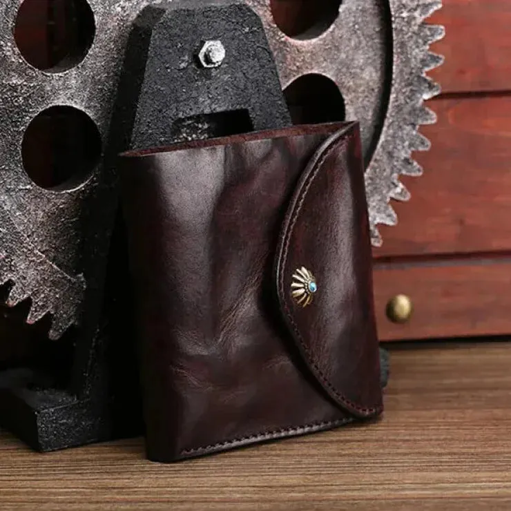 Vintage Cowhide Leather Mini Wallet