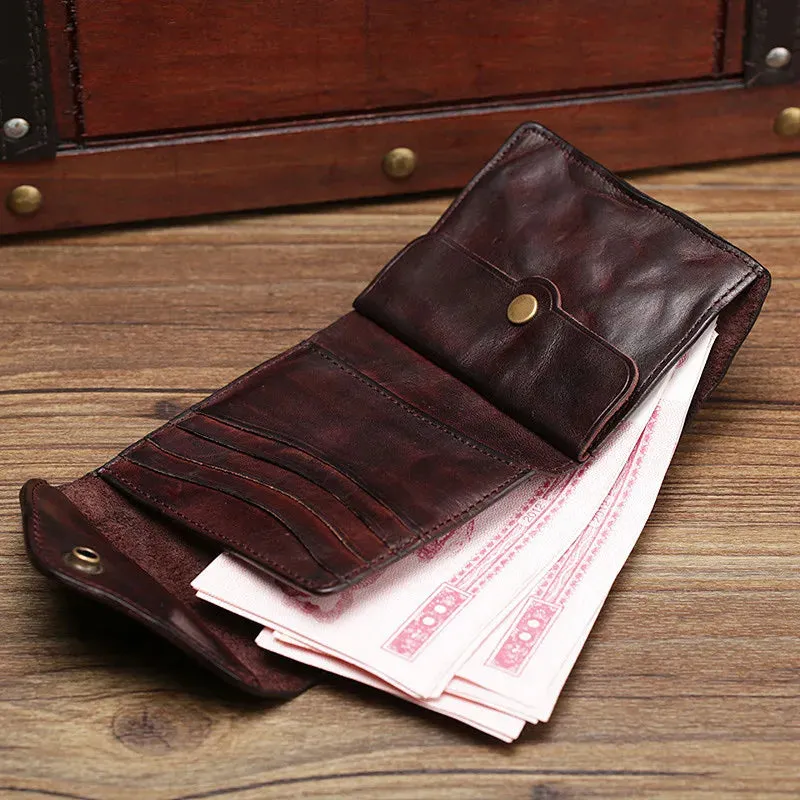 Vintage Cowhide Leather Mini Wallet