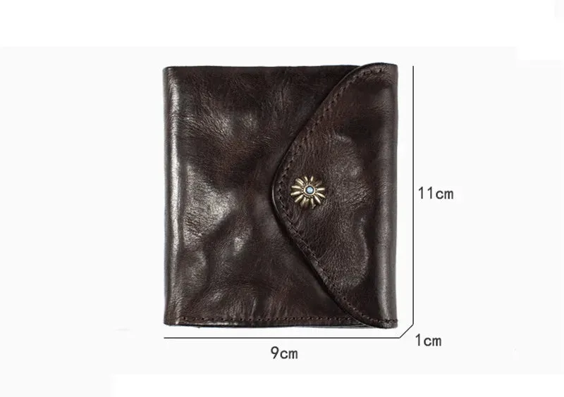 Vintage Cowhide Leather Mini Wallet