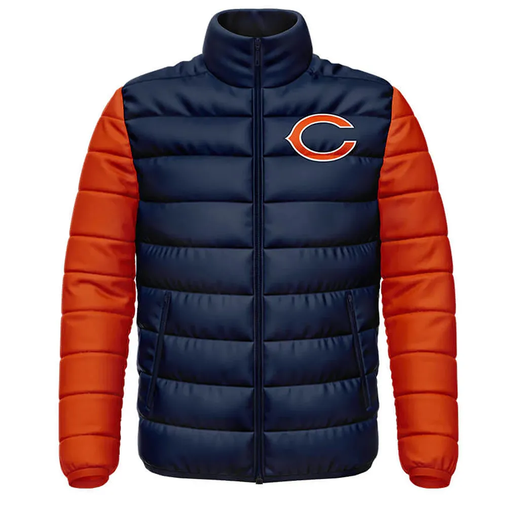 Chicago Bears Navy Puffer Jacket