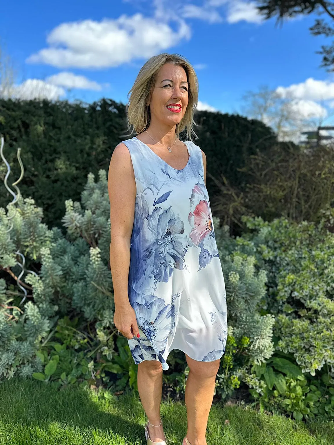 Navy Floral Dress Joy