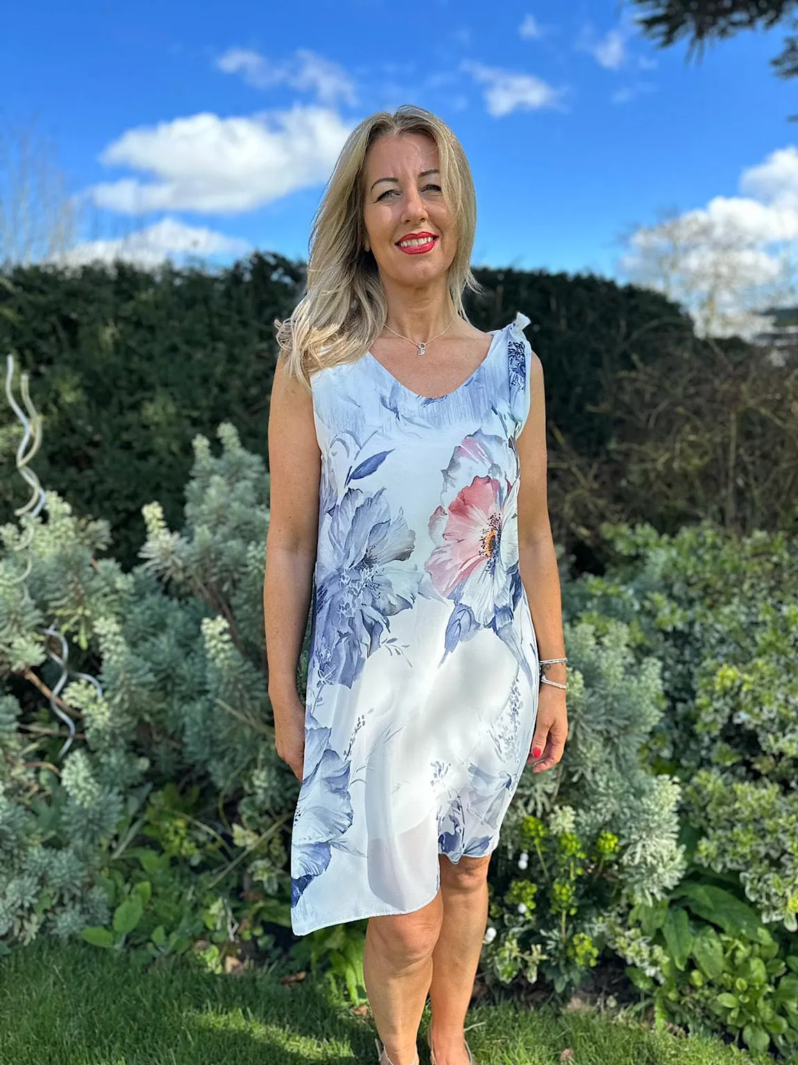 Navy Floral Dress Joy