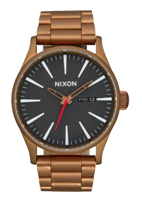 Bronze and Black Nixon Sentry Watch