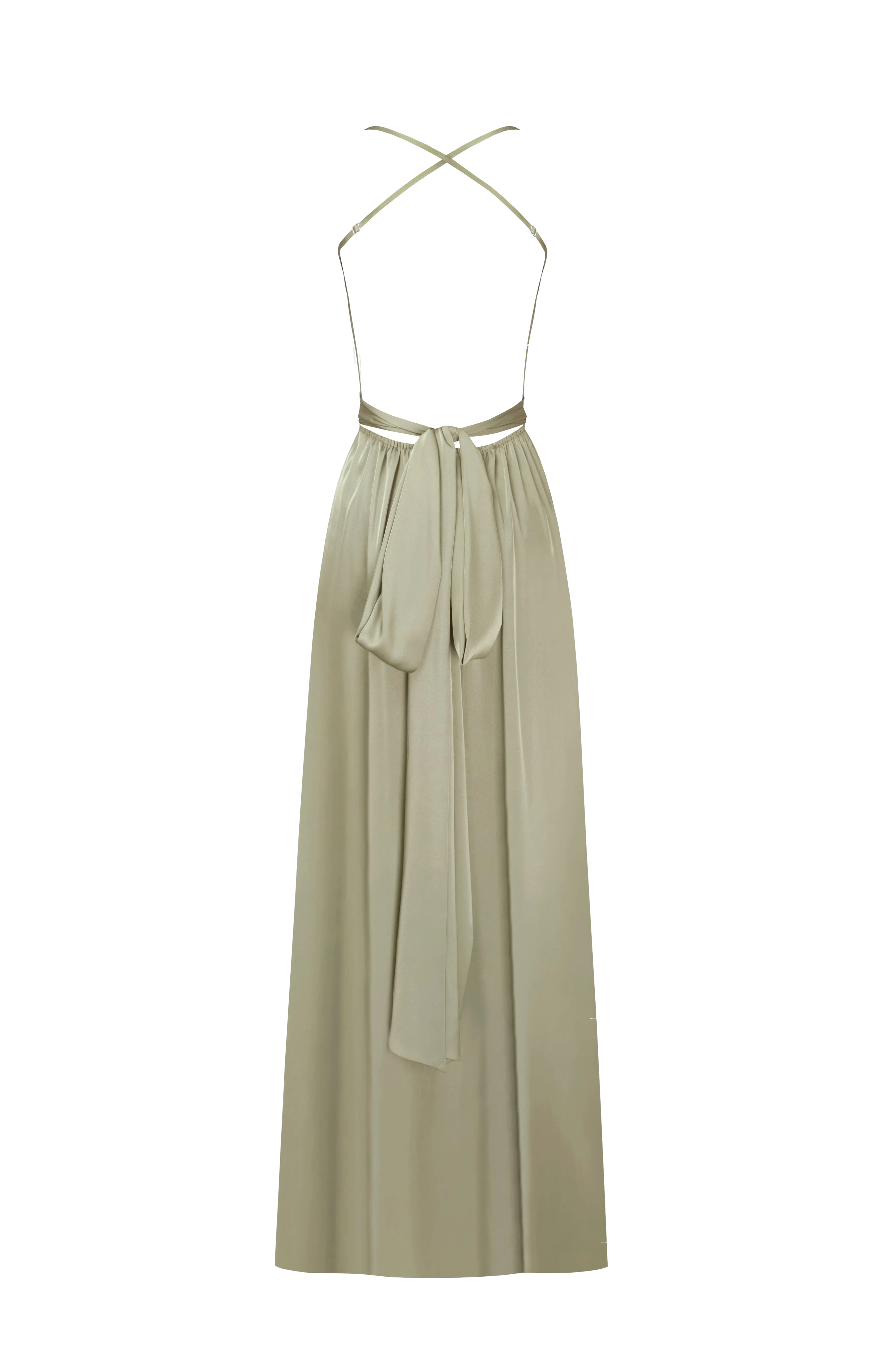 Silk Boudoir Olive Slip Dress