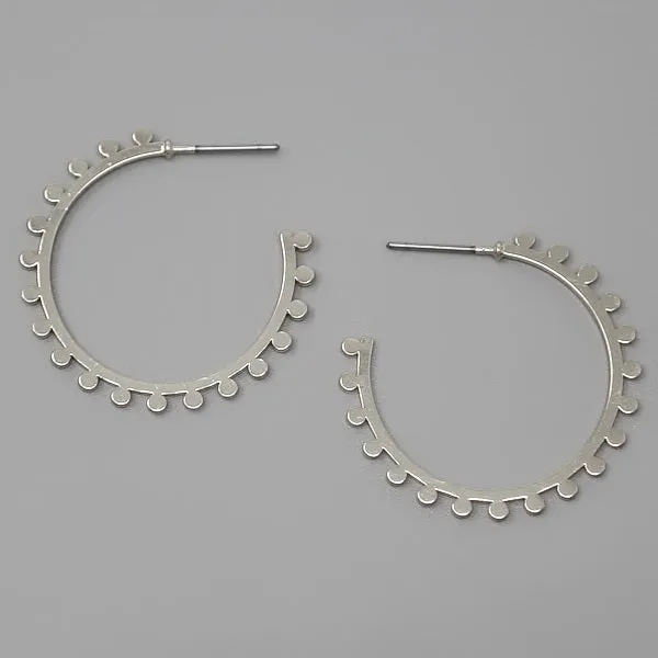 Metal Hoop Earrings with Cutout