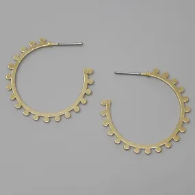 Metal Hoop Earrings with Cutout