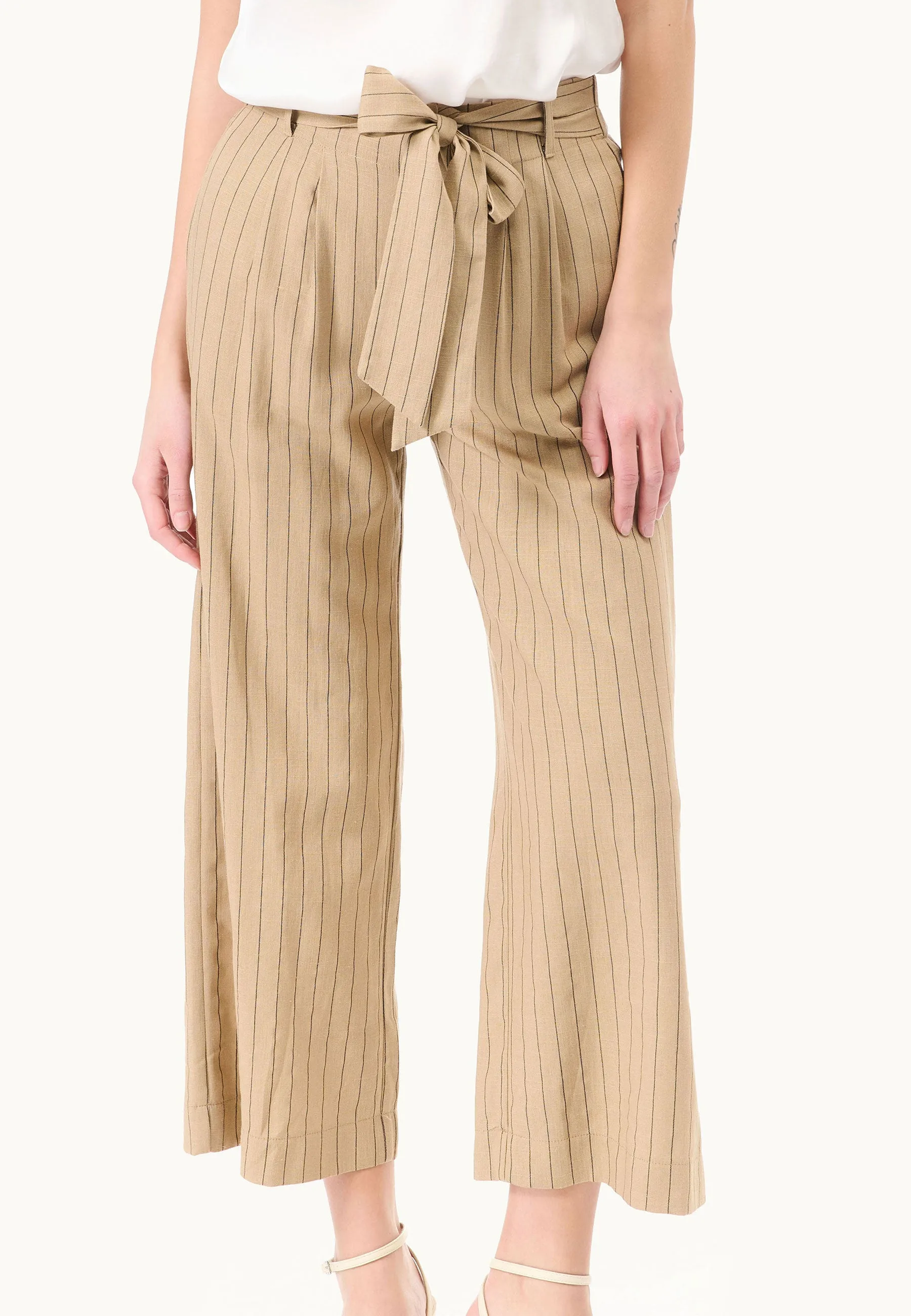 Pinstripe Cropped Pants