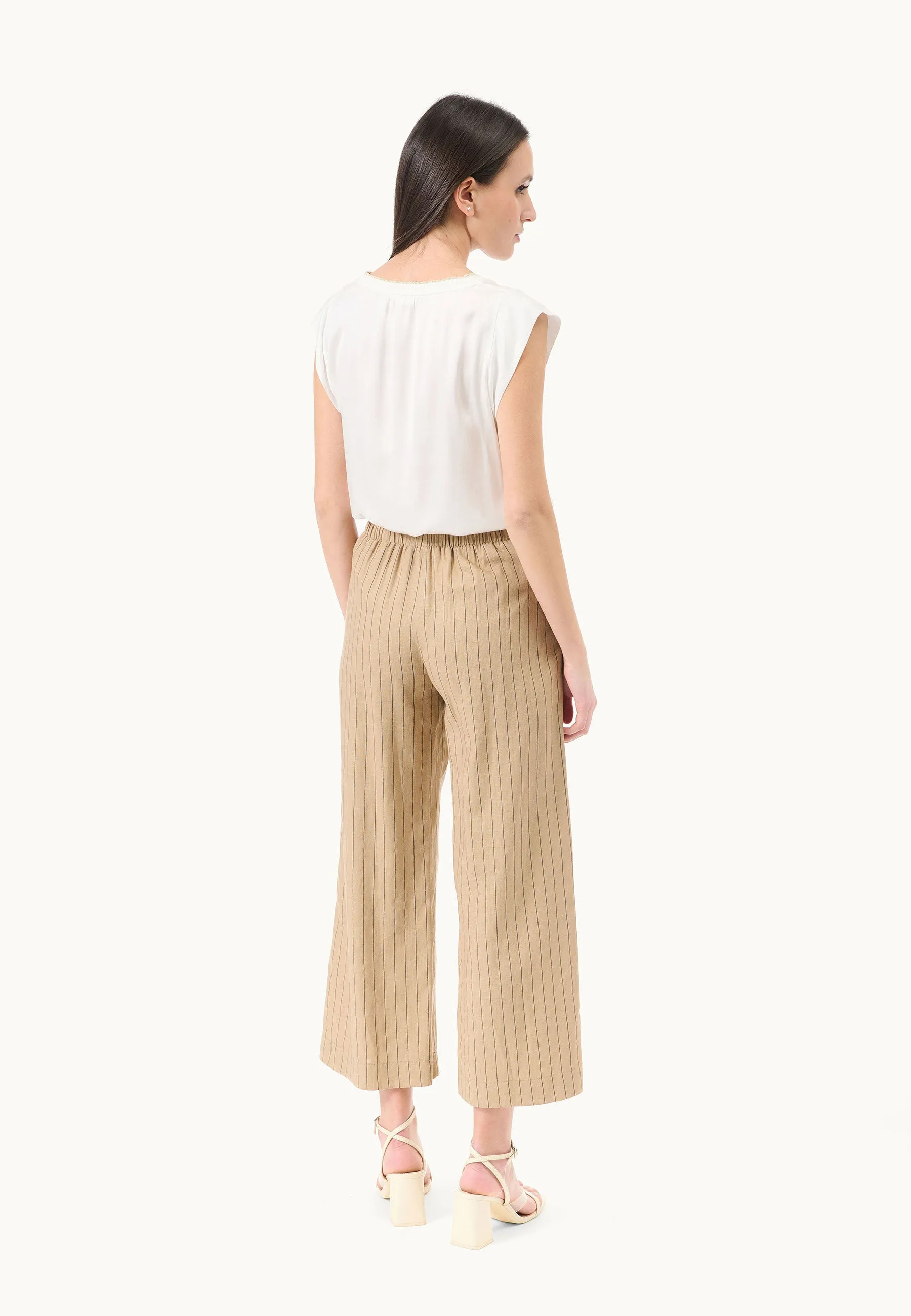 Pinstripe Cropped Pants