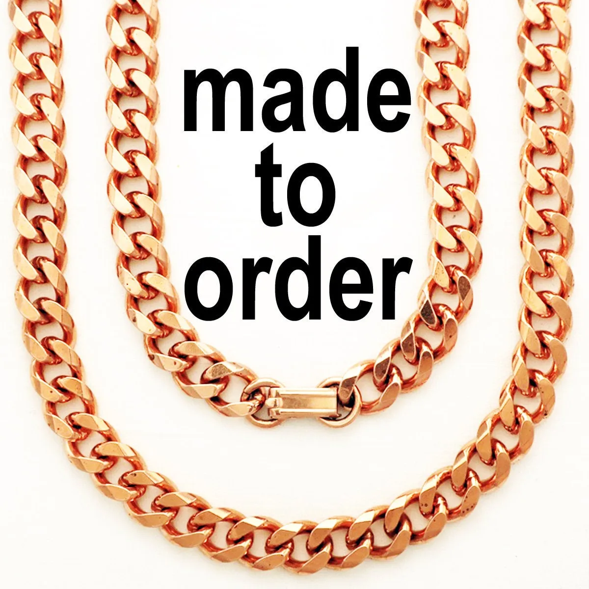 Personalized Heavy Copper Curb Chain Necklace NC76M