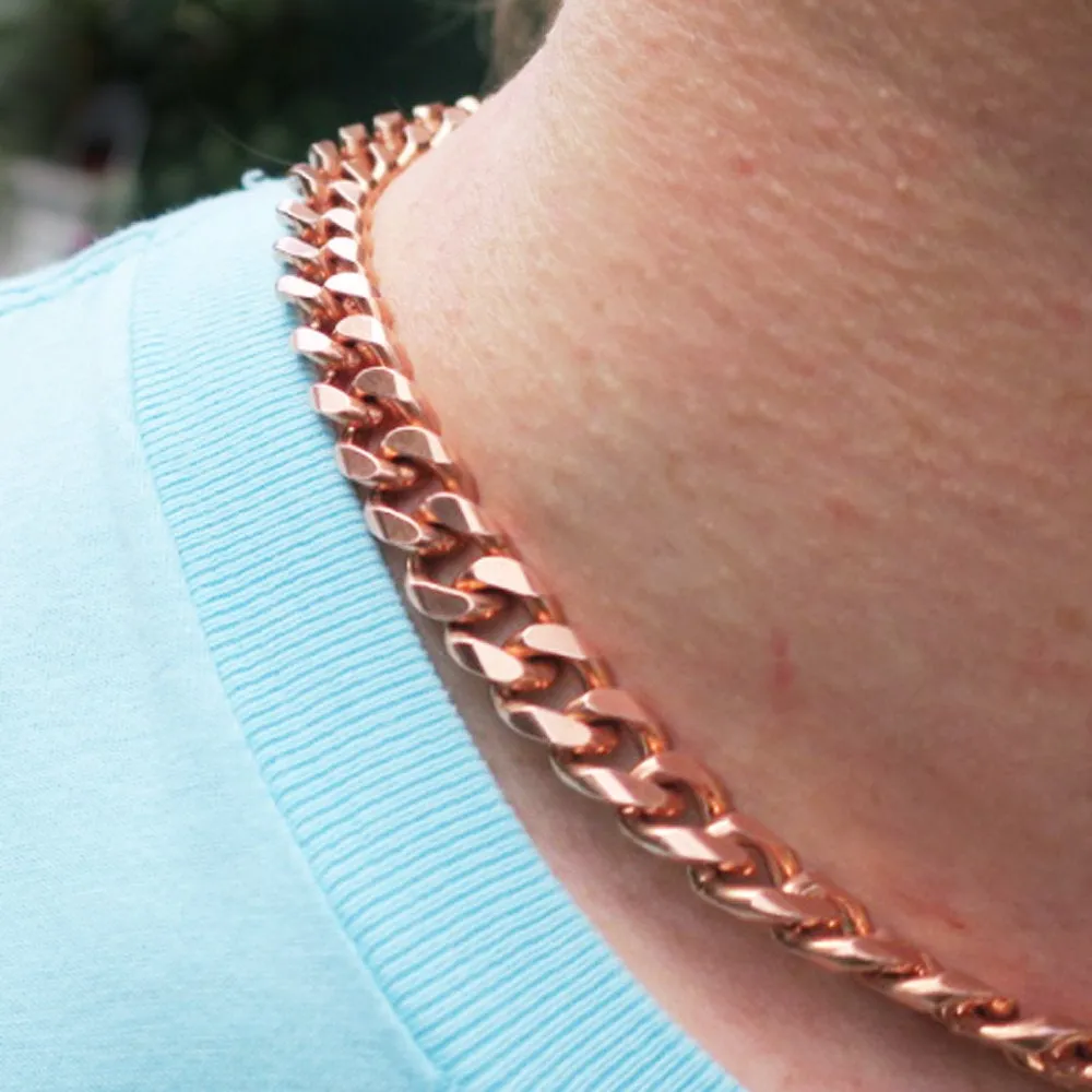 Personalized Heavy Copper Curb Chain Necklace NC76M