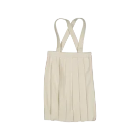 Pleated Skirt with Suspenders in Ivory