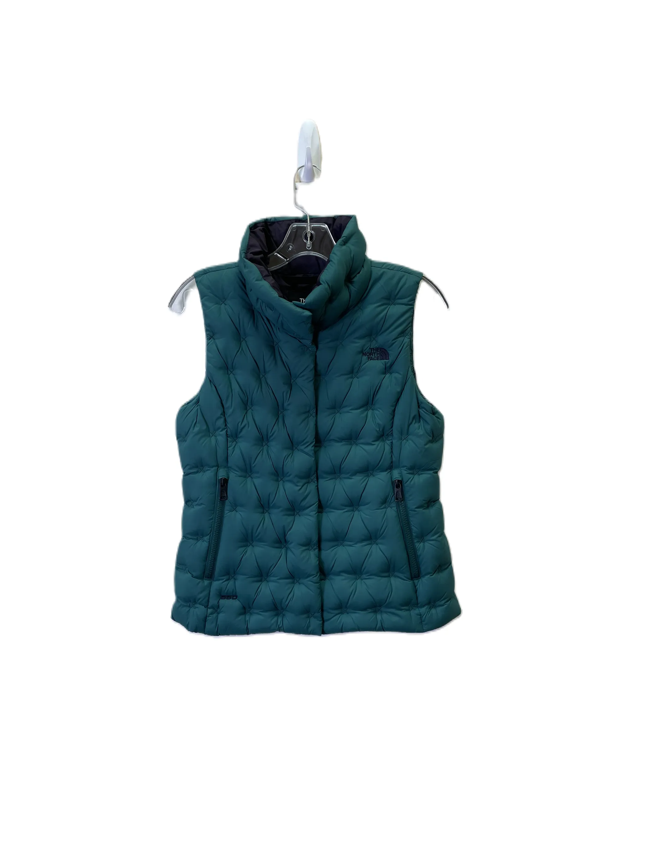 Green Puffer Vest by The North Face in Size Sp