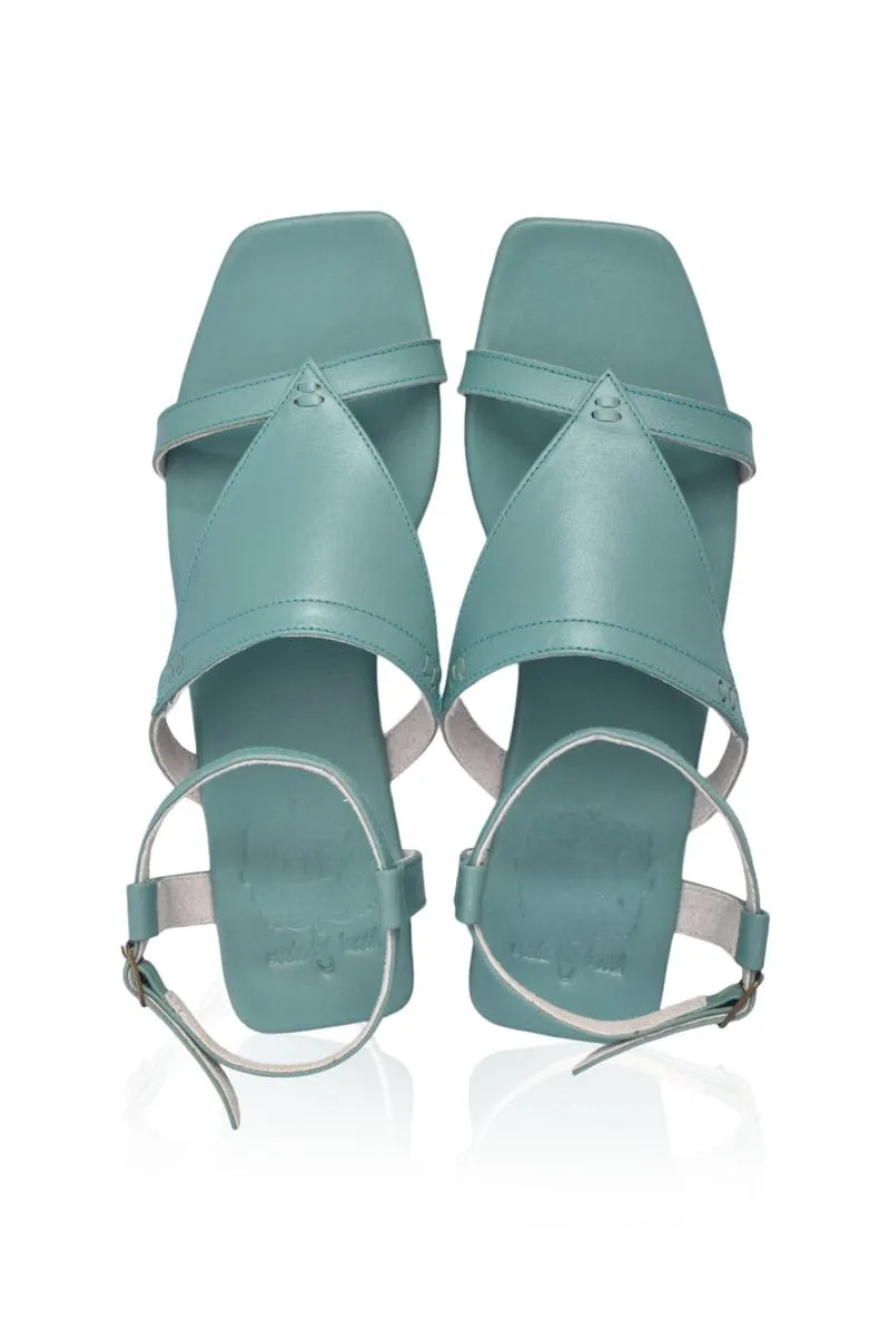 Pure White Kanvaz Ankle Strap Sandals