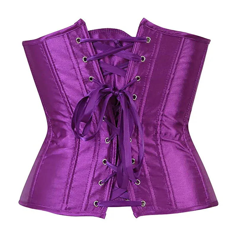 Purple Satin Corset Top