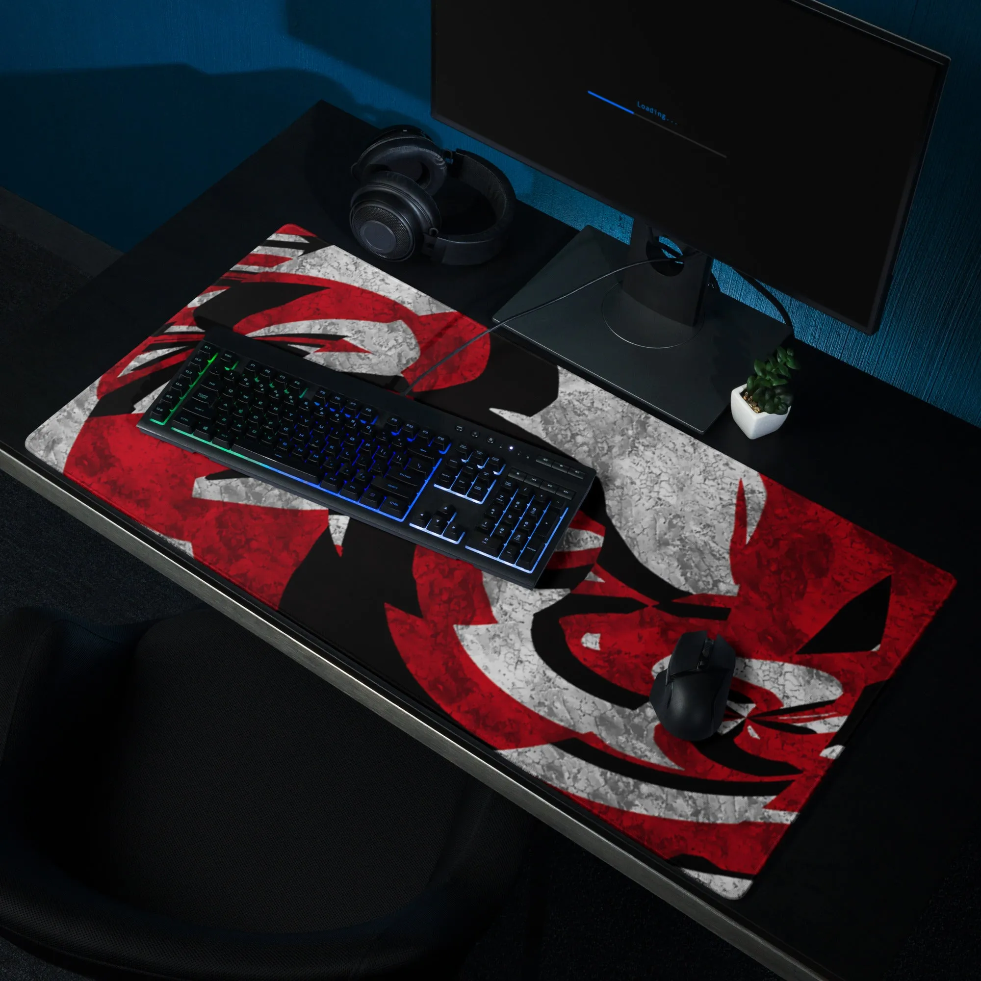 Funky Red Grunge Mouse Pad