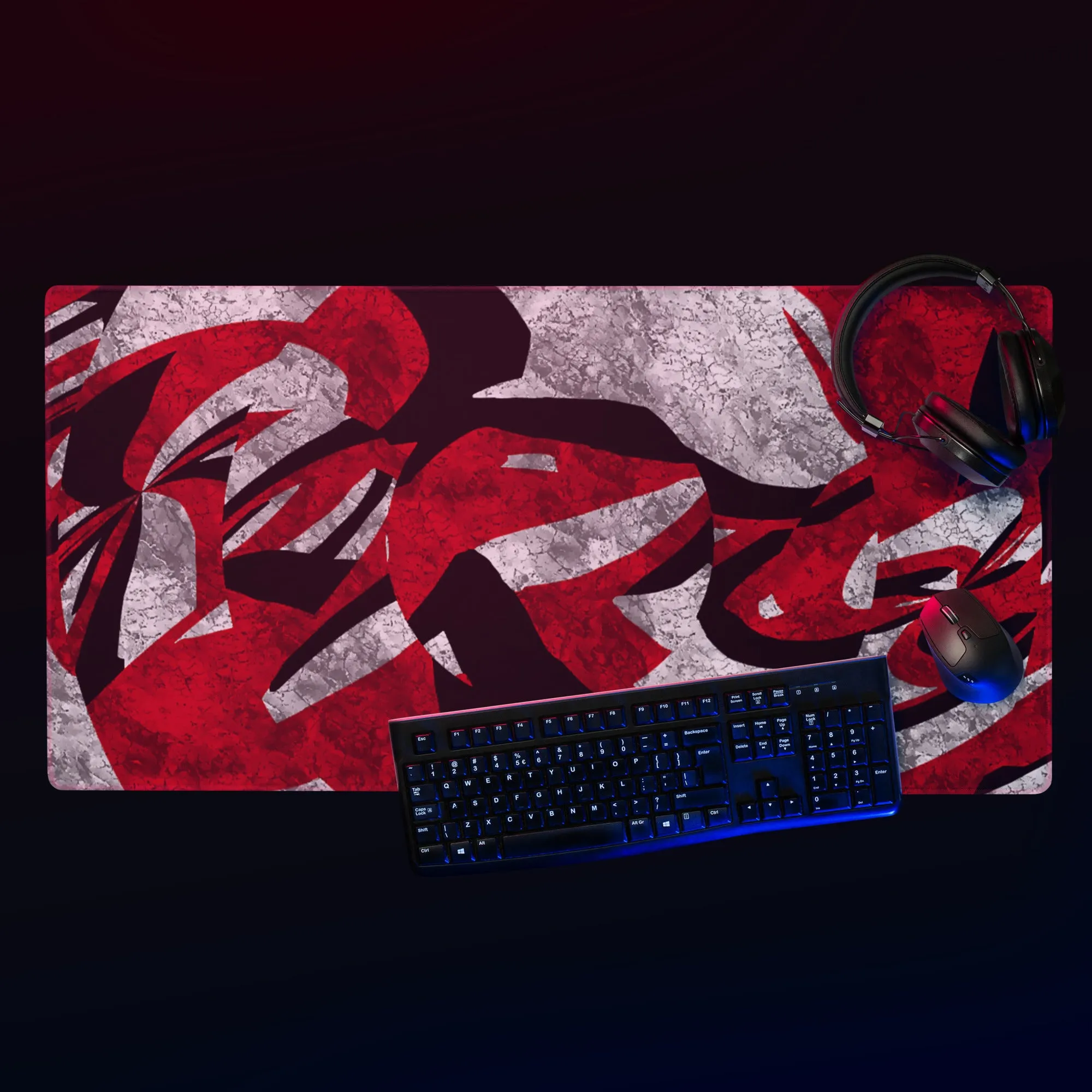 Funky Red Grunge Mouse Pad