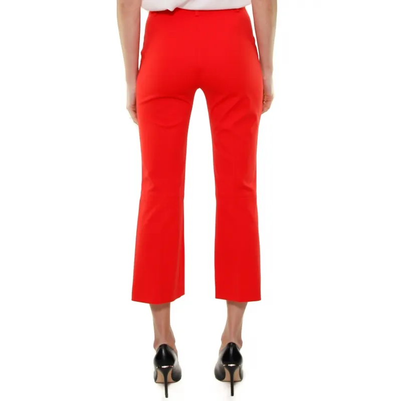 Red Flared Pants in Punto Milano