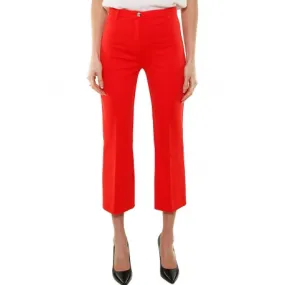 Red Flared Pants in Punto Milano