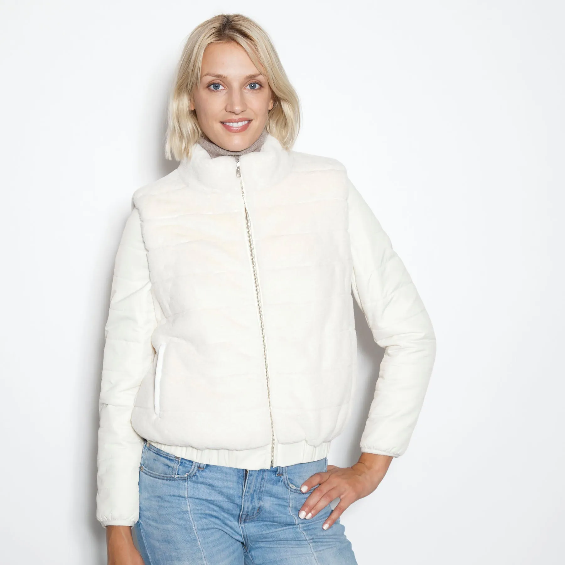 Down Jacket with Removable Sleeve