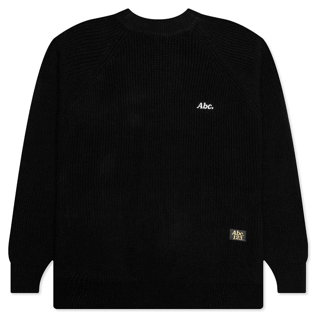 Anthracite Black Ribbed Crewneck