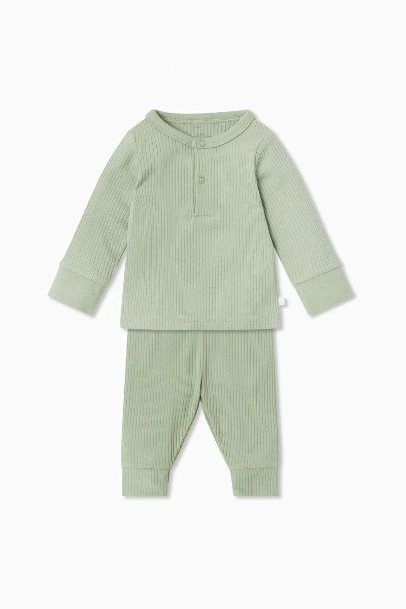 Ribbed Pajama Set - Sage