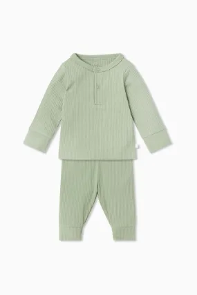 Ribbed Pajama Set - Sage