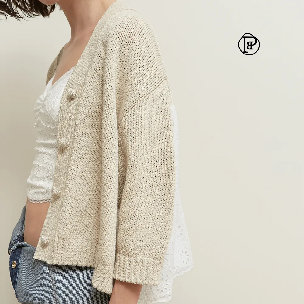 Salty Pebble Flower Linen Cropped