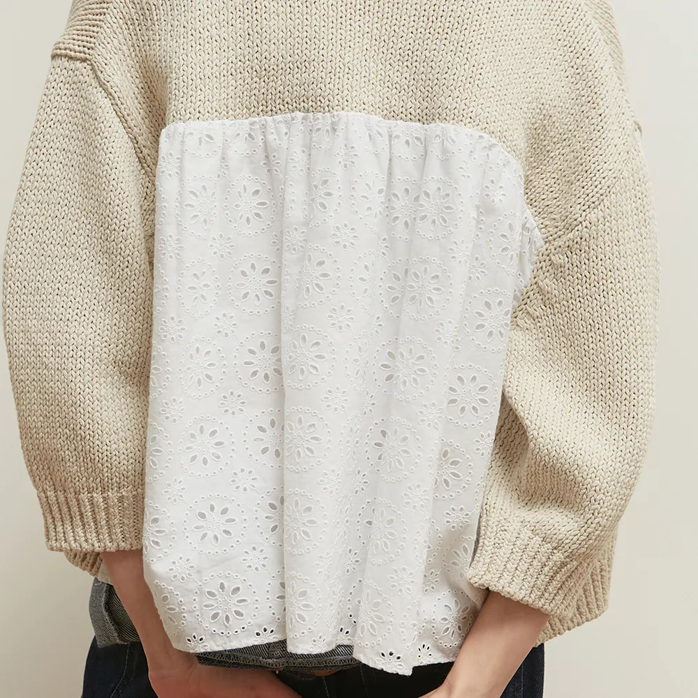 Salty Pebble Flower Linen Cropped