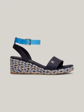 Satin Contrast Strap Wedge Sandals by TOMMY HILFIGER