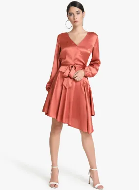 Women's Dress with Satin Sleeves