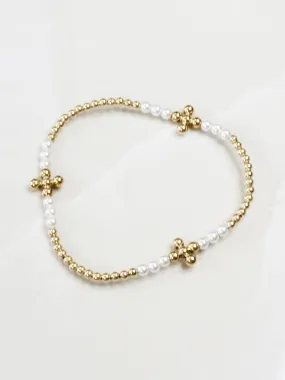 2.5mm Pearl Signature Cross Gold Bliss