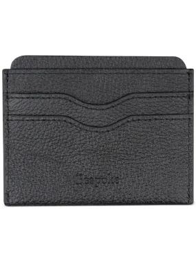 Custom Black Genuine Leather Textured Card Holder