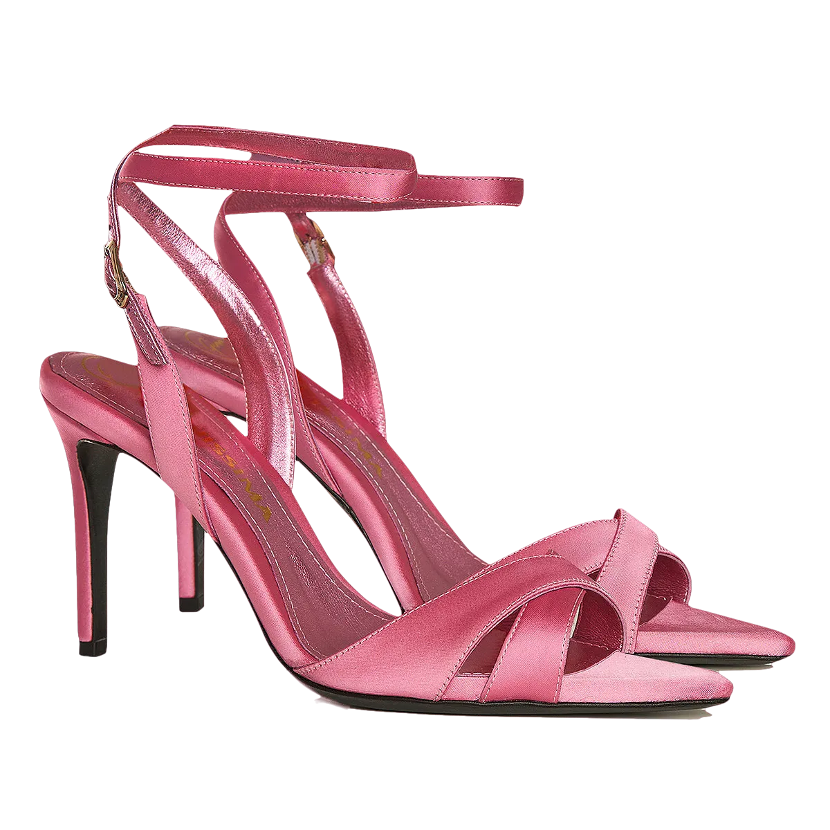 Soft Pink Satin Thea Sandals