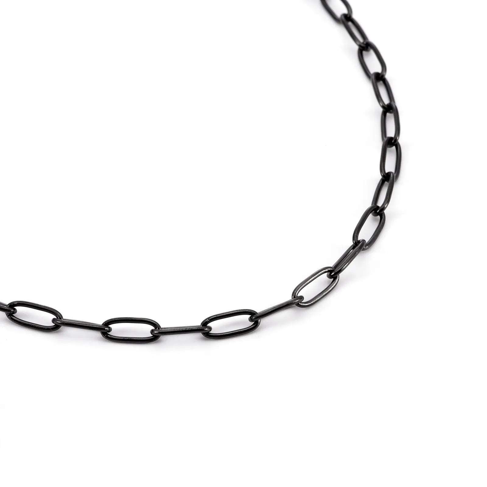 C400W B.Tiff Oval Paperclip Link Chain Necklace Stainless Steel