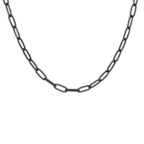 C400W B.Tiff Oval Paperclip Link Chain Necklace Stainless Steel