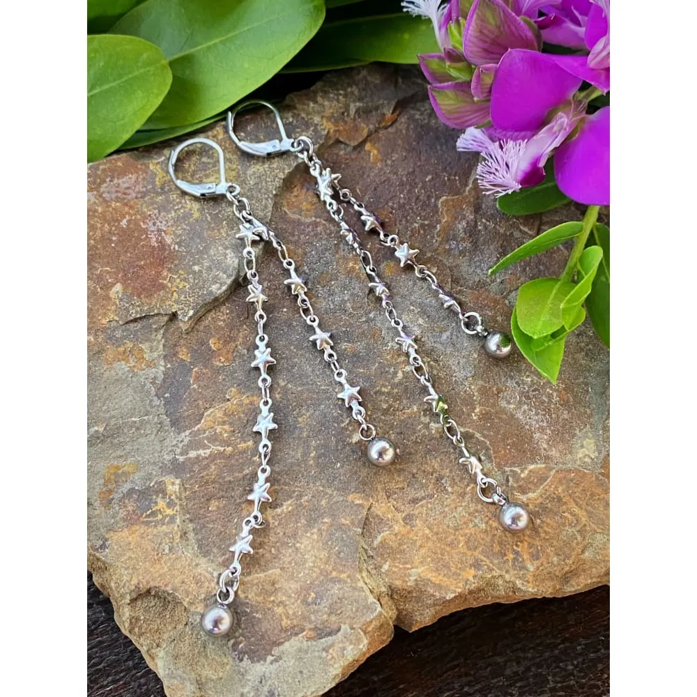 Starry Design Chain Earrings