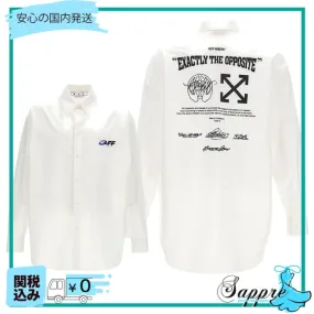 Street Style Long Sleeves Cotton Oversized Logo Shirt