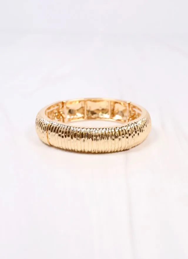 GOLD Danny Ribbed Stretch Bracelet