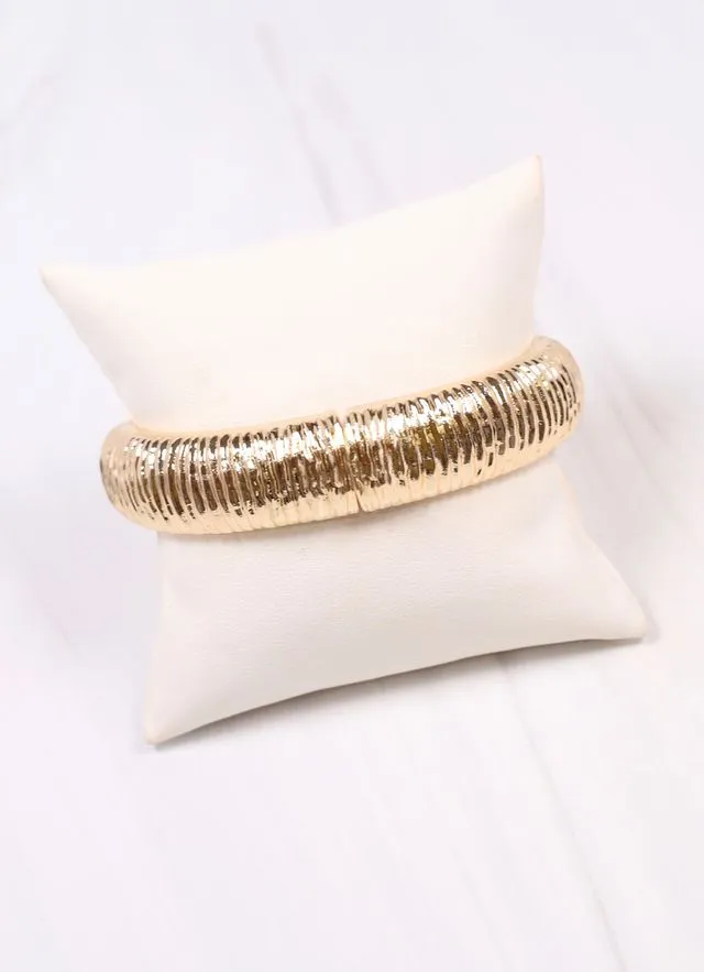 GOLD Danny Ribbed Stretch Bracelet