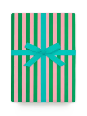 Wrapping Paper with Pink & Green Stripes