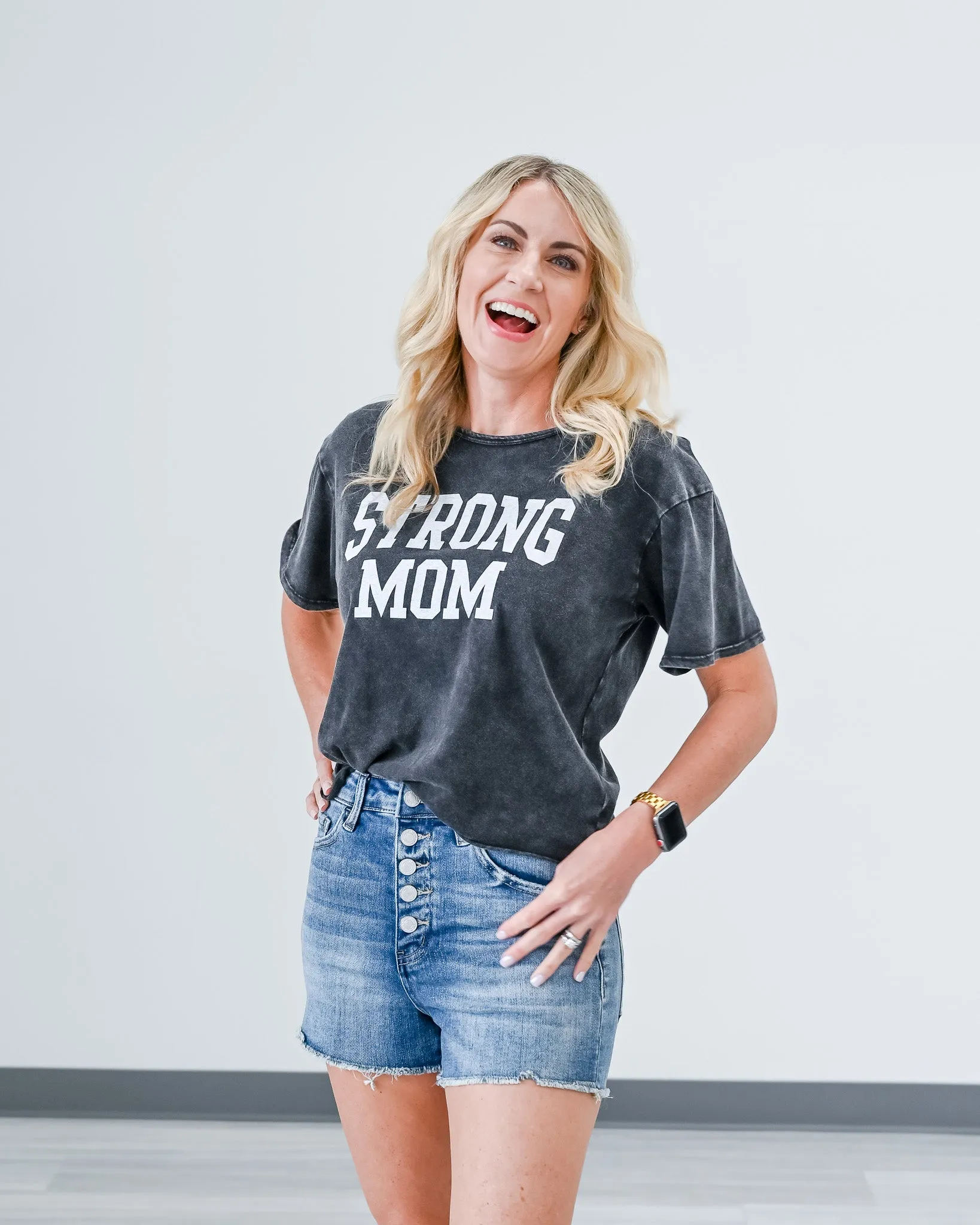 Mineral Washed Strong Mom Top