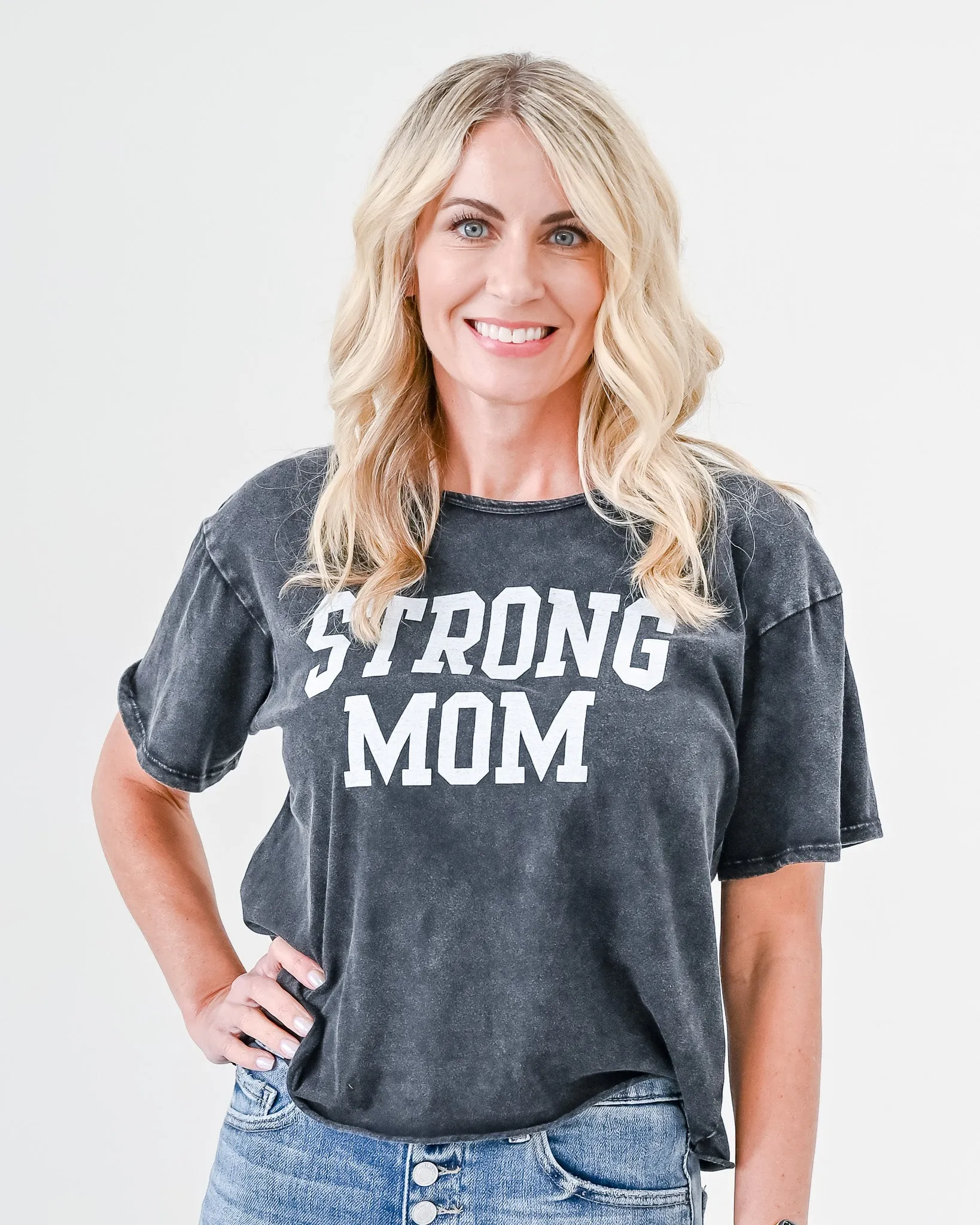 Mineral Washed Strong Mom Top